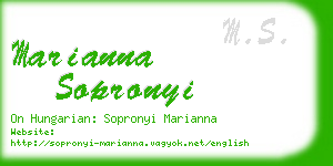 marianna sopronyi business card